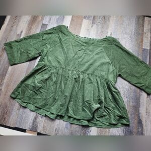 Maeve by Anthro XS Green Peplem Top